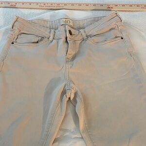 Zara basic denim dept Women's Beige Stretch Jeans - Classic Slim Fit